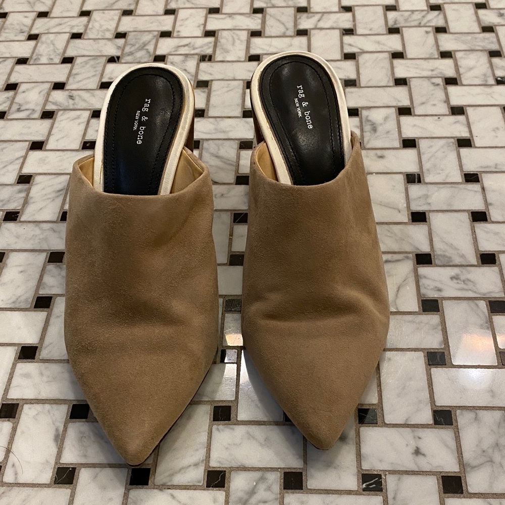rag & bone Tan Suede Mules